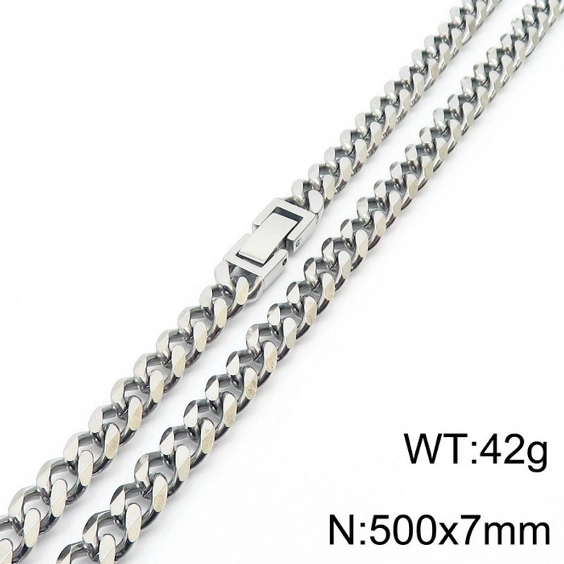 Minimalist Solid Color Titanium Steel Chain Men's Necklace