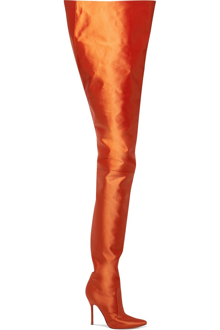 Male Big Size 48 Women Pointed Toe Over The Knee High Boots Ladies Slip On High Heel Bright Orange Black Pink Purple Waist High Pants Boots Shoes