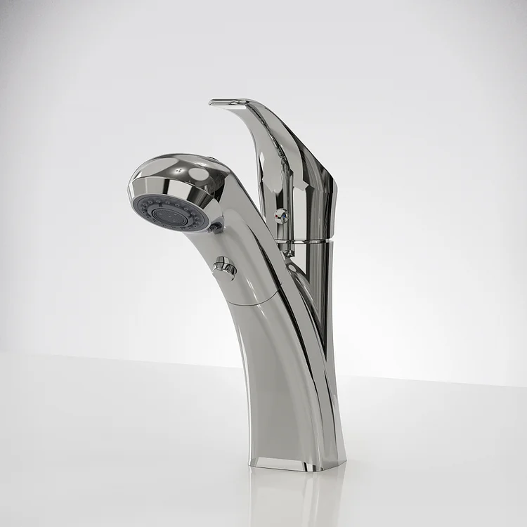 EVERSTEIN Sculpted-Line Pull-Out Bathroom Faucet in Chrome SFS-1180-CH