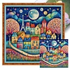 (Multi Style)Colorful Cottage-Full Embroidery 2 strands 14CT Stamped Cross Stitch-40*40CM