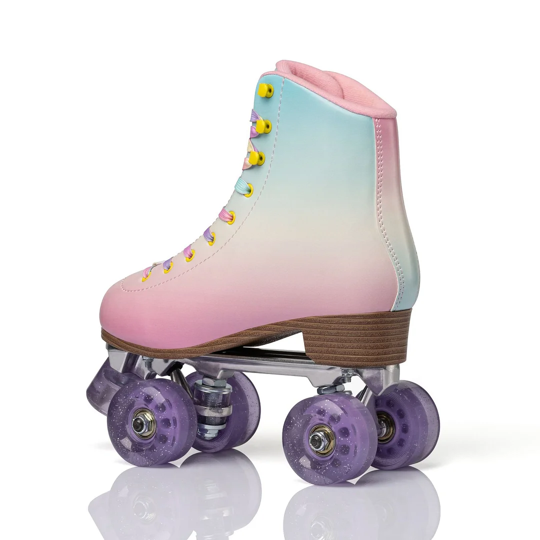 Colorful glitter roller skates