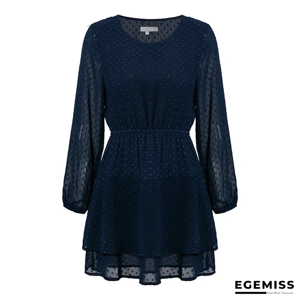 Casual Elegant Long Sleeve Polka Dot Dress | EGEMISS