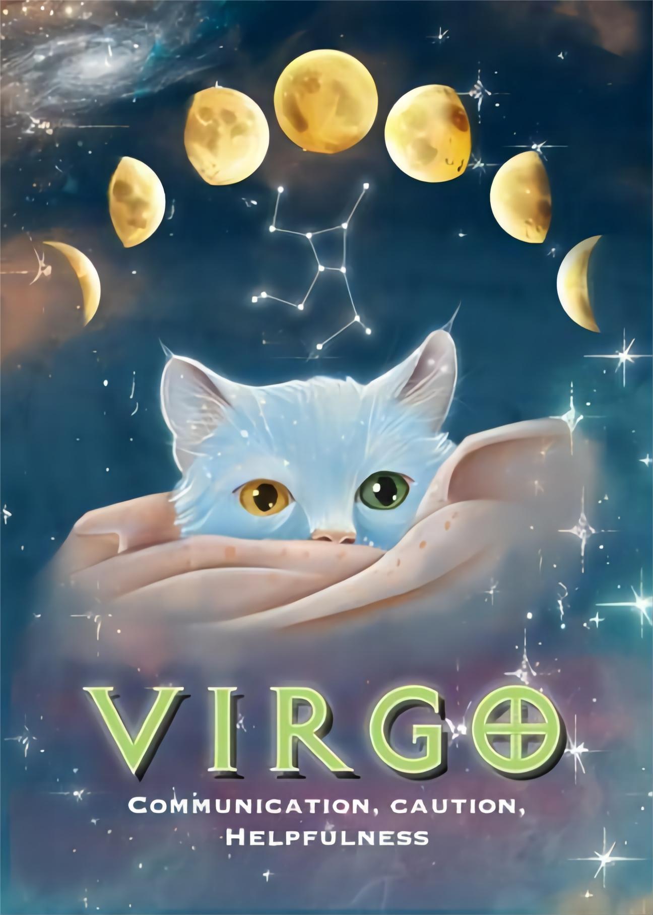 Cosmic Virgo Zodiac Cat 40*50CM(Canvas) Full Round Drill Diamond Painting gbfke