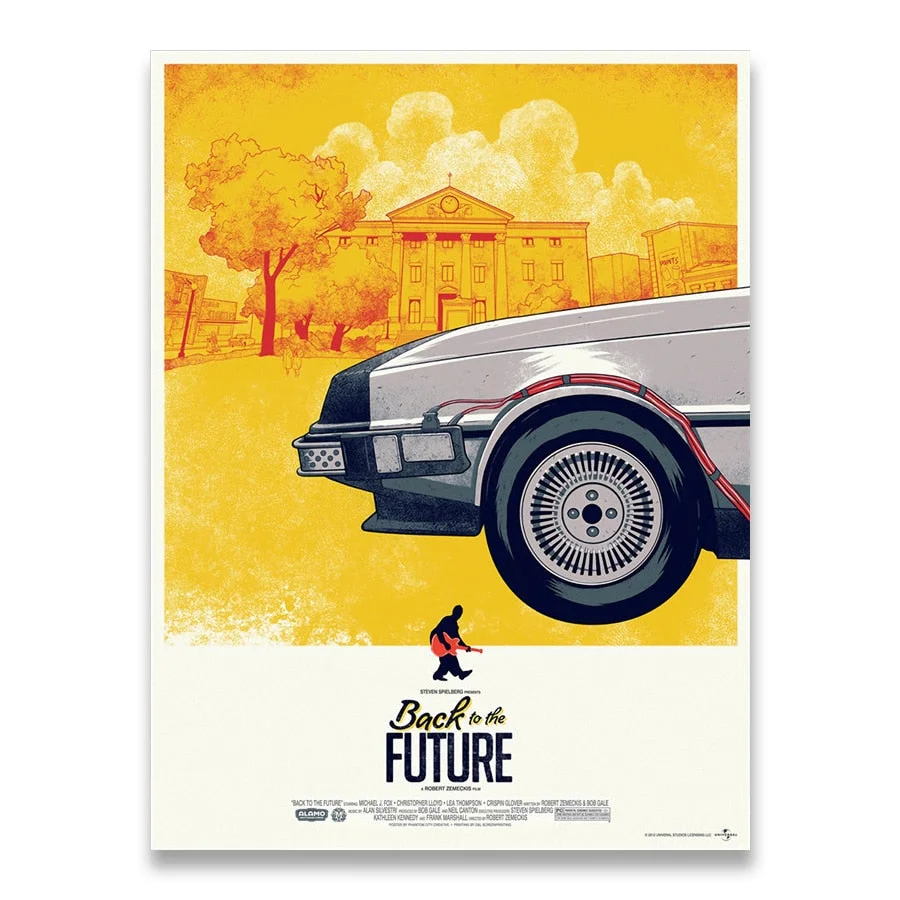 Back To The Future Car Poster Art Paintings Silk Canvas Poster Print Classic Movie Pictures Home Decor Boy Kid Gift