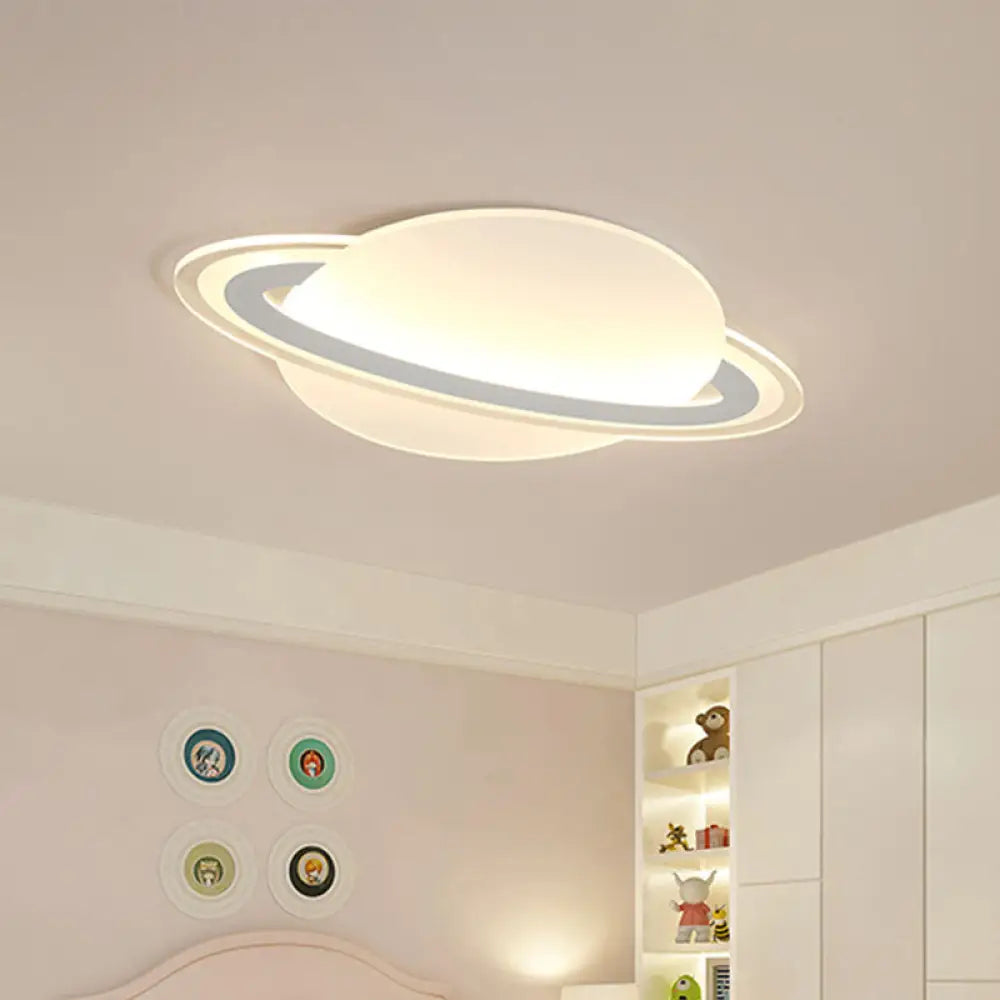 Modern Acrylic Planet Led Flush Light Fixture - 12&rsquo;/18&rsquo; Long Warm/White Lighting For Living