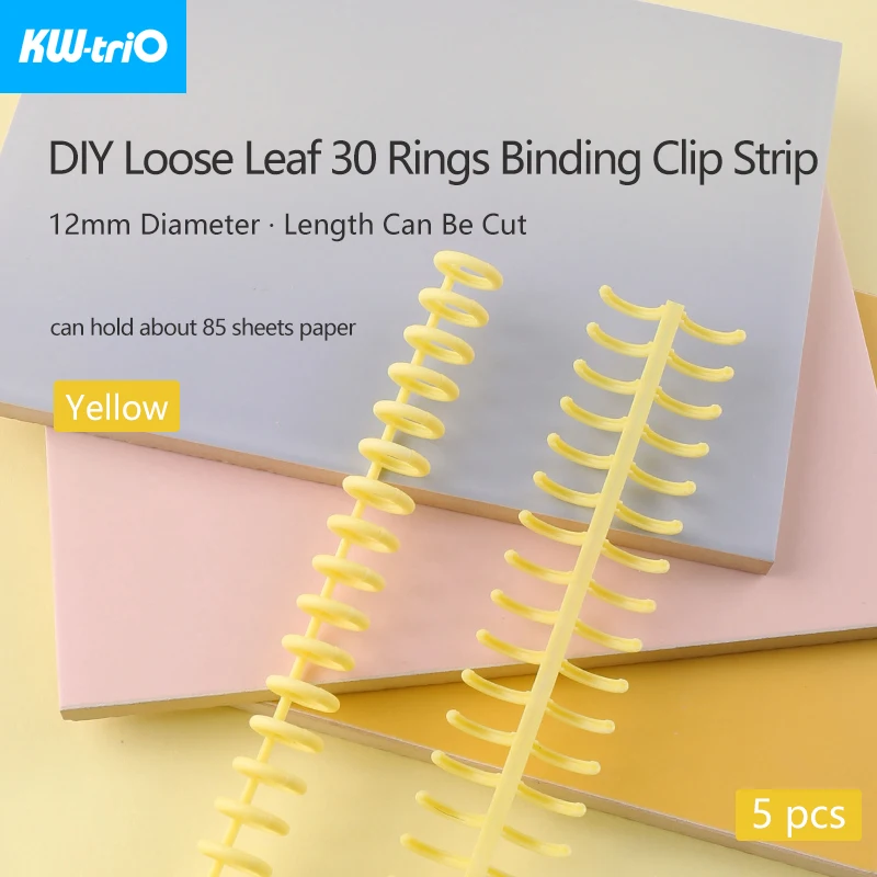 5pcs 30 Hole Loose-leaf Plastic Binding Ring Spring Spiral Rings for 30 Holes A4 A5 A6 Paper Notebook Stationery Office Supplies