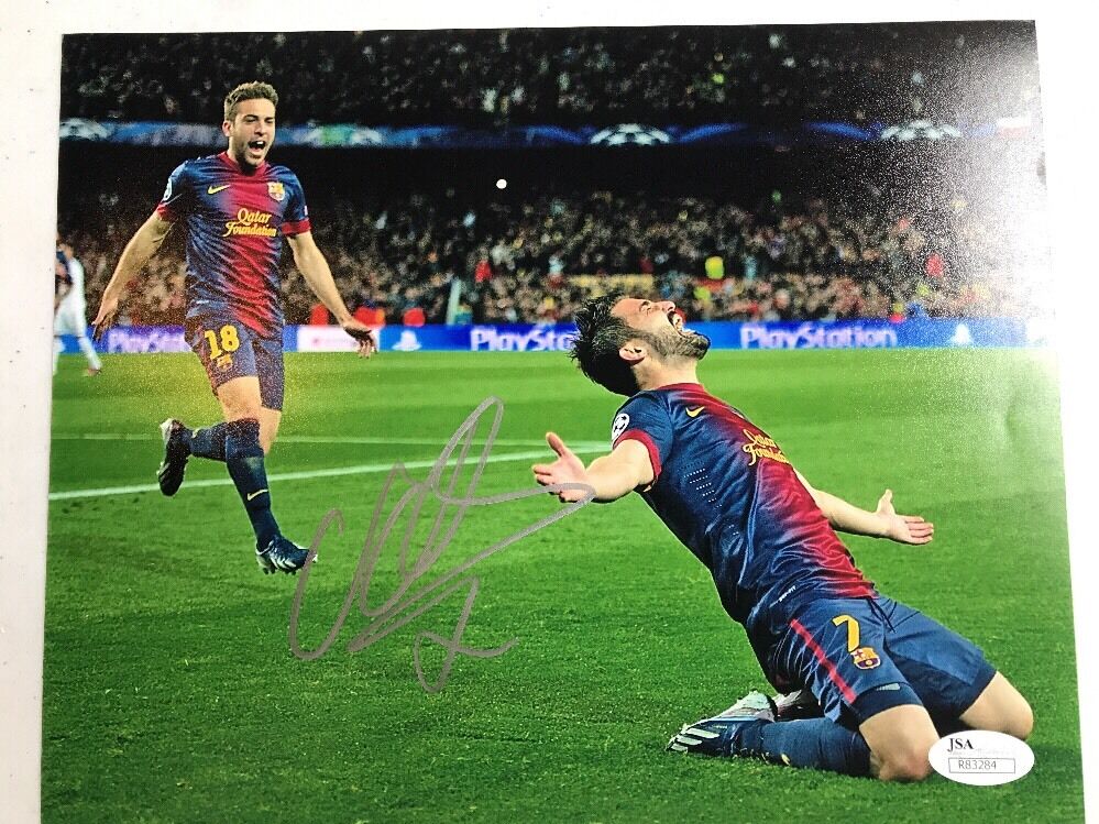 David Villa Signed 8x10 Photo Poster painting Autographed JSA/COA Spain Barcelona