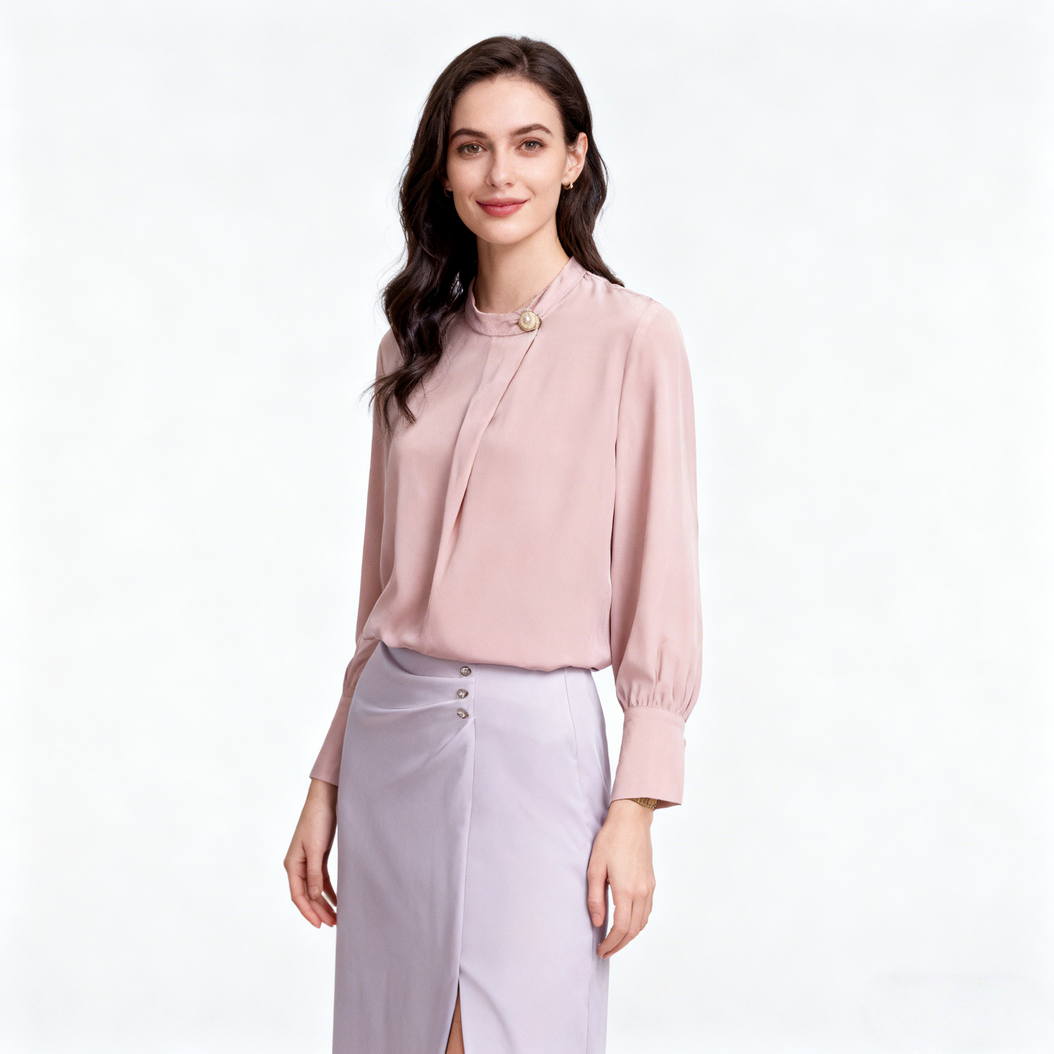 Crew-neck Silk Shirt for Women REAL SILK LIFE