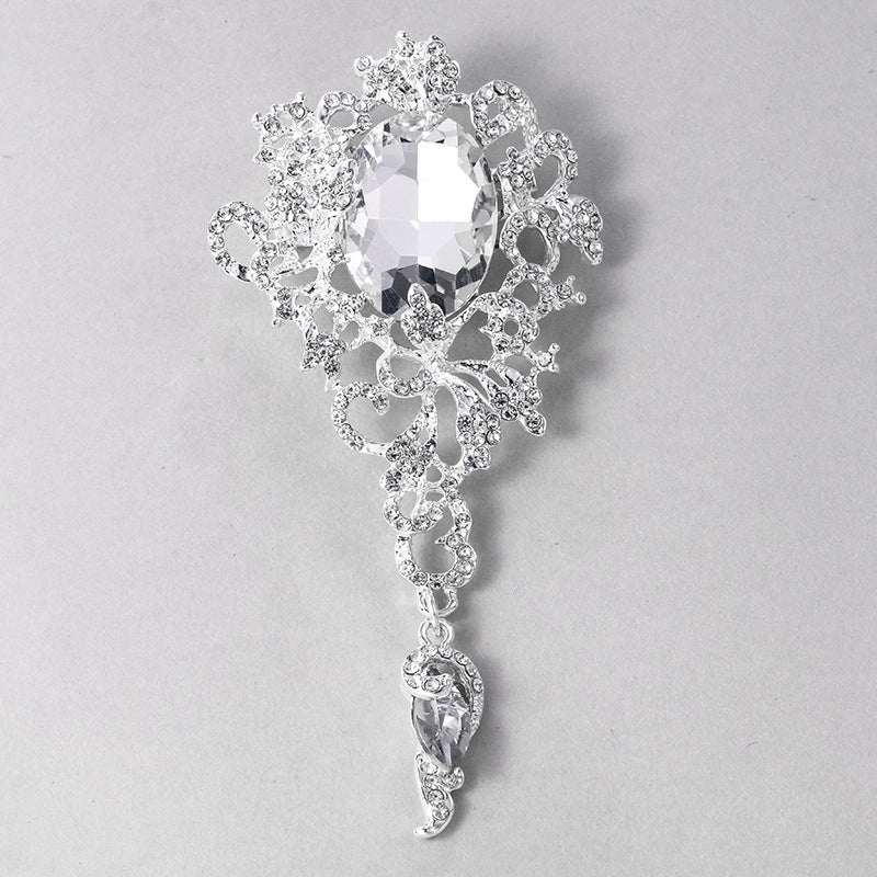 2 Pieces Fashion Pin Crown Alloy Rhinestones Women’S Brooches