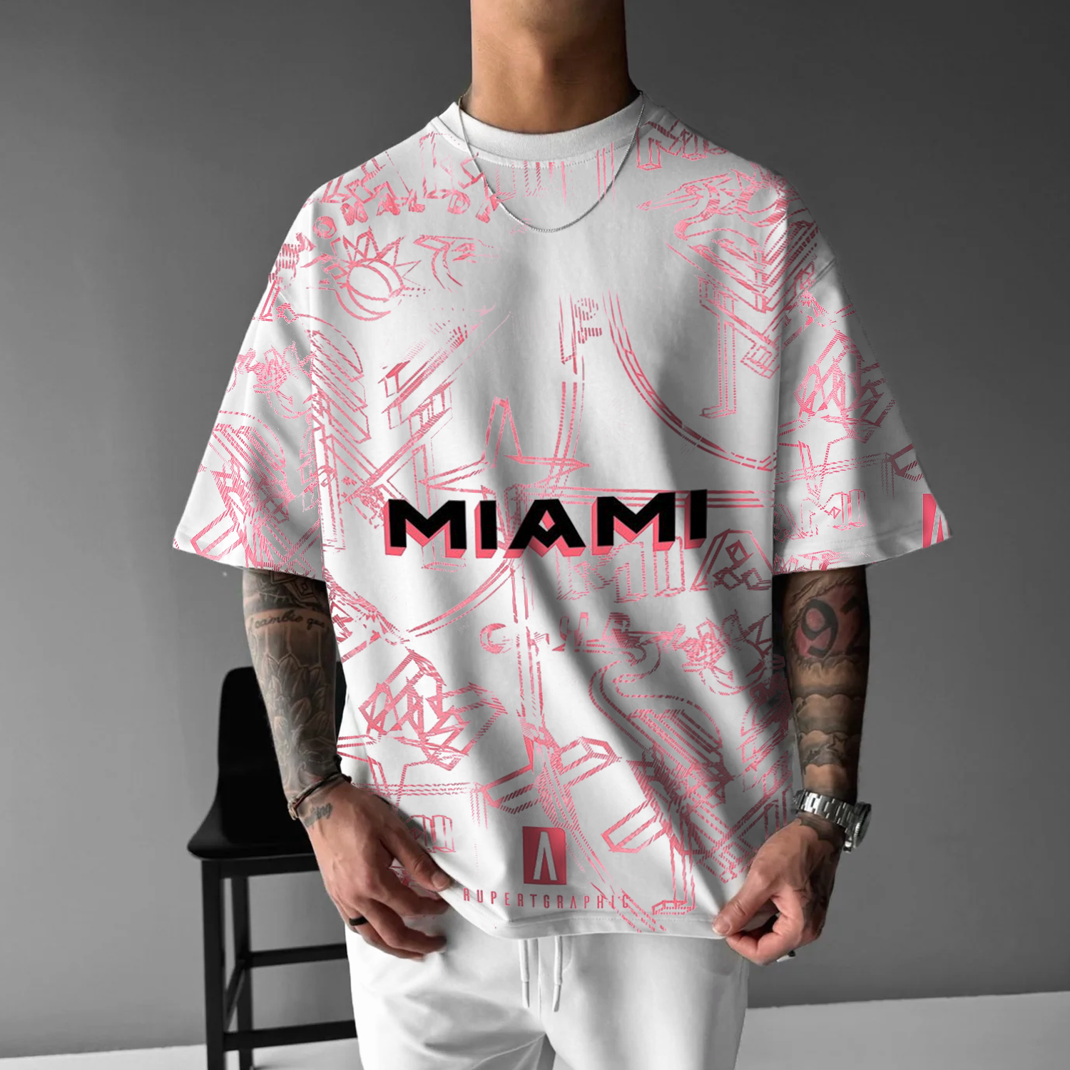 Miami Inter Print Oversized T-Shirt Lixishop 