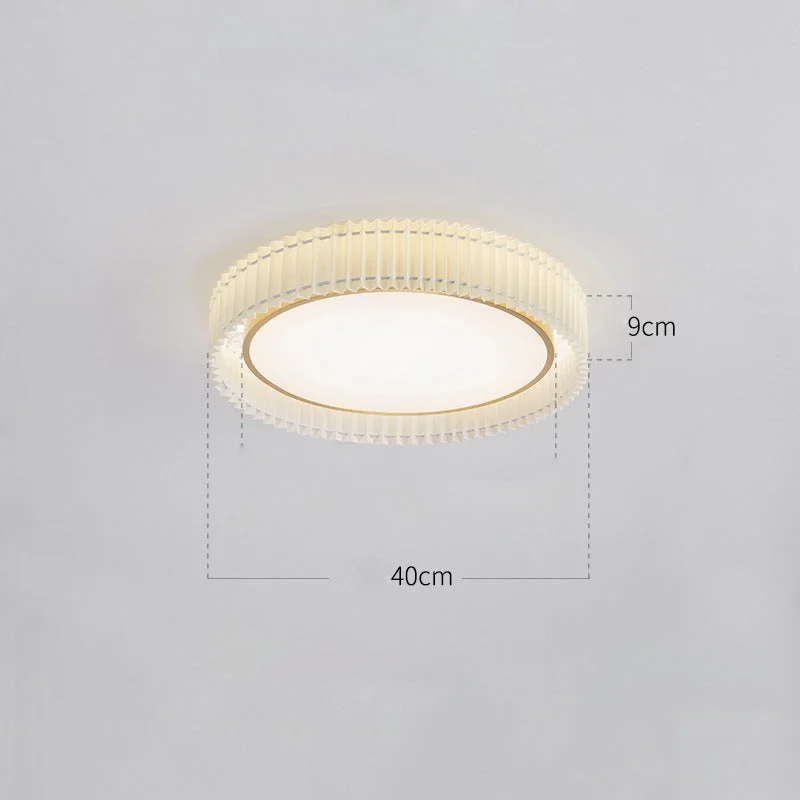 Pleated Simple Master Bedroom Lamp Romantic and Warm Artistic Design Round Ceiling Lamp