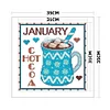 12 months -11CT Stamped Cross Stitch Kit(35*35cm)