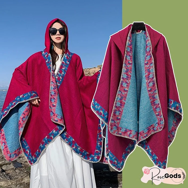 Big Cape, Comfortable Breathable Scarf, Ethnic Style Shawl Cape