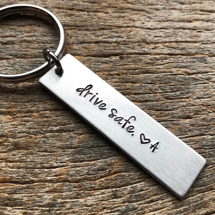 Drive Safe Love Keychain Custom Initial for Couple