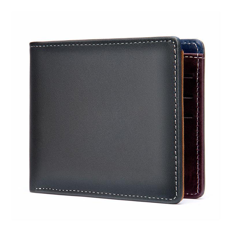 Fashion Plain Patchwork Vintage Leather Purese For Men