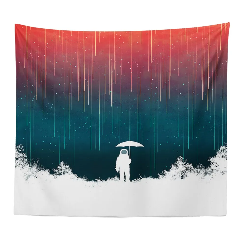 Spaceman Astronaut Wall Hanging Tapestry Hippie Psychedelic Polyestry Printed Tapestries Bedroom Background Decor Wall Carpet
