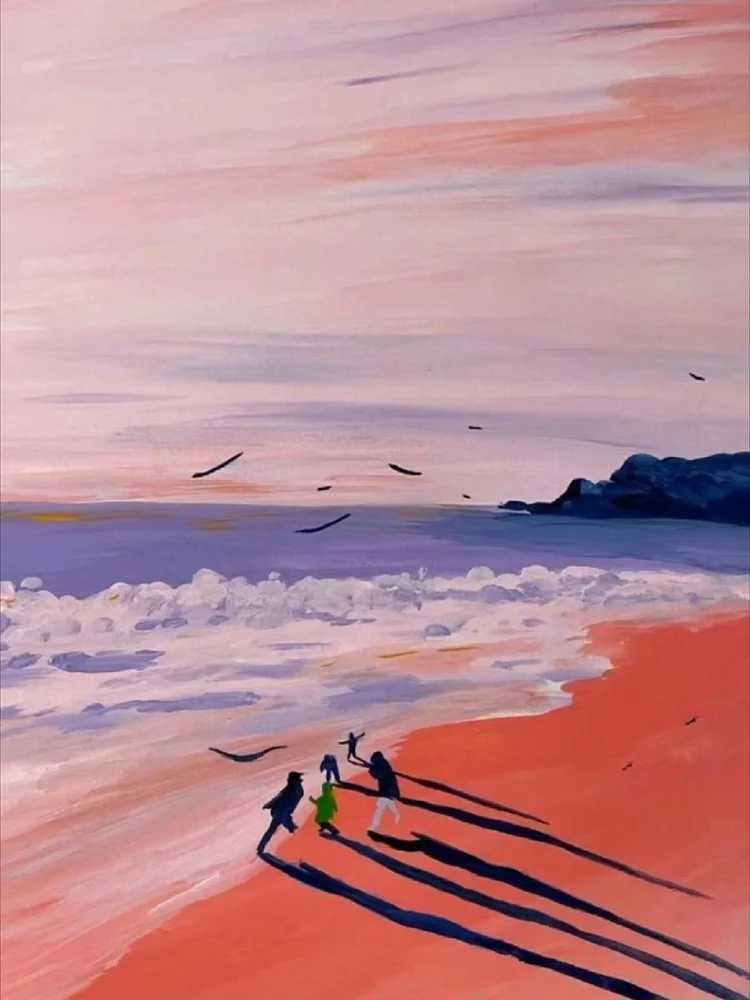 Sunset By The Sea 40*50CM(Canvas) Diamond Painting gbfke