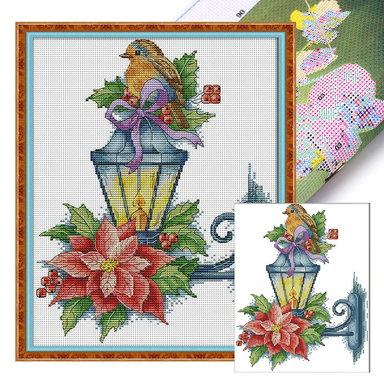 Joy Sunday-Bird On The Lamp (26*32cm) 14CT Stamped Cross Stitch gbfke