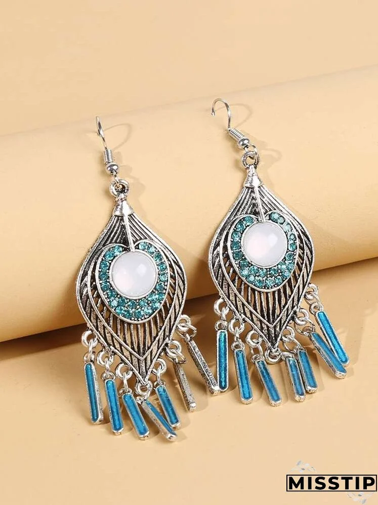 Geometric Tassel Drop Earrings