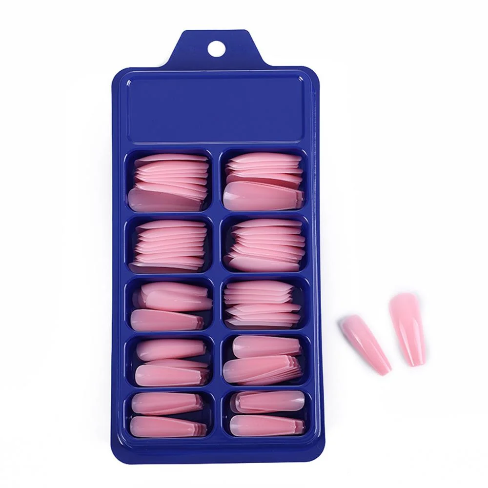 24/100 Pcs Solid Color False Nails Long Ballerina Simple Fake Nails Extension Nails Art UV Gel Acrylic Manicure Full Nail Tips