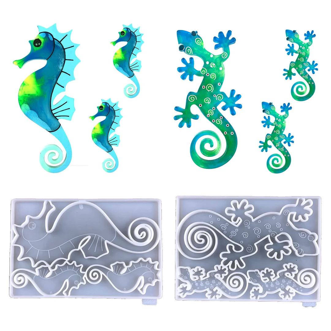 Gecko/Seahorse Wall Hanging Silicone Resin Molds