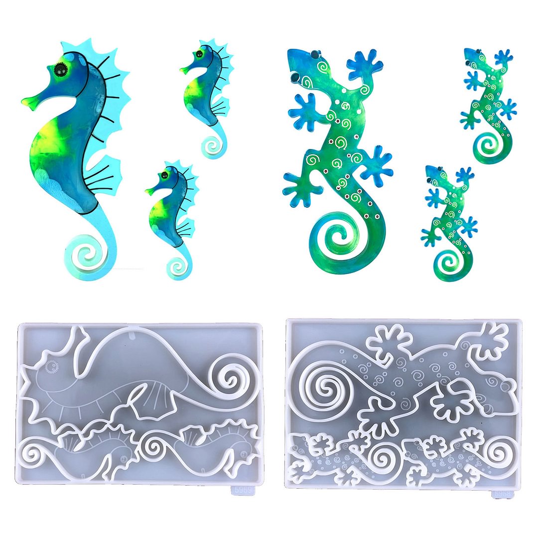 Gecko/Seahorse Wall Hanging Silicone Resin Molds
