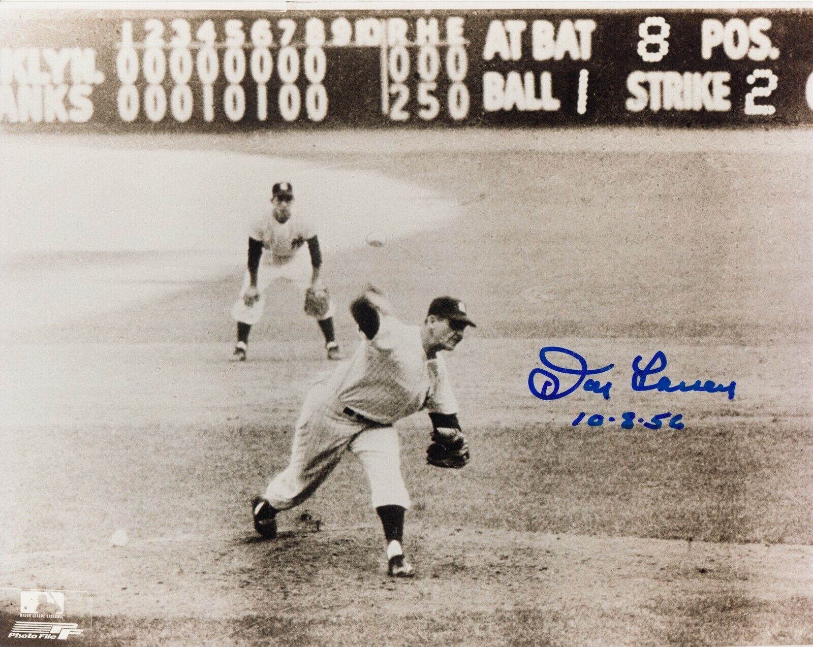 Don Larsen With 10-8-56 #0 8x10 Signed Photo Poster painting w/ COA New York Yankees