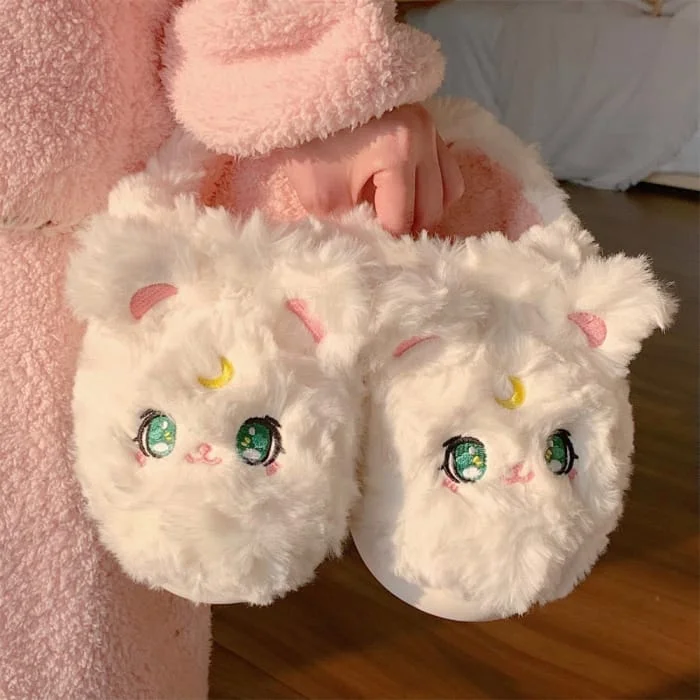 Super Cute Sailor Moon Luna Diana Kawaii Cat Home Slippers SP18663