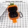 For  Powerbeats Fit BT Earphone Protective Cover with Bracket & Metal Carabiner Shockproof TPU Protective Sleeve Anti-Scratch Dustproof BT Earbuds Case for Outdoor Travel Camping