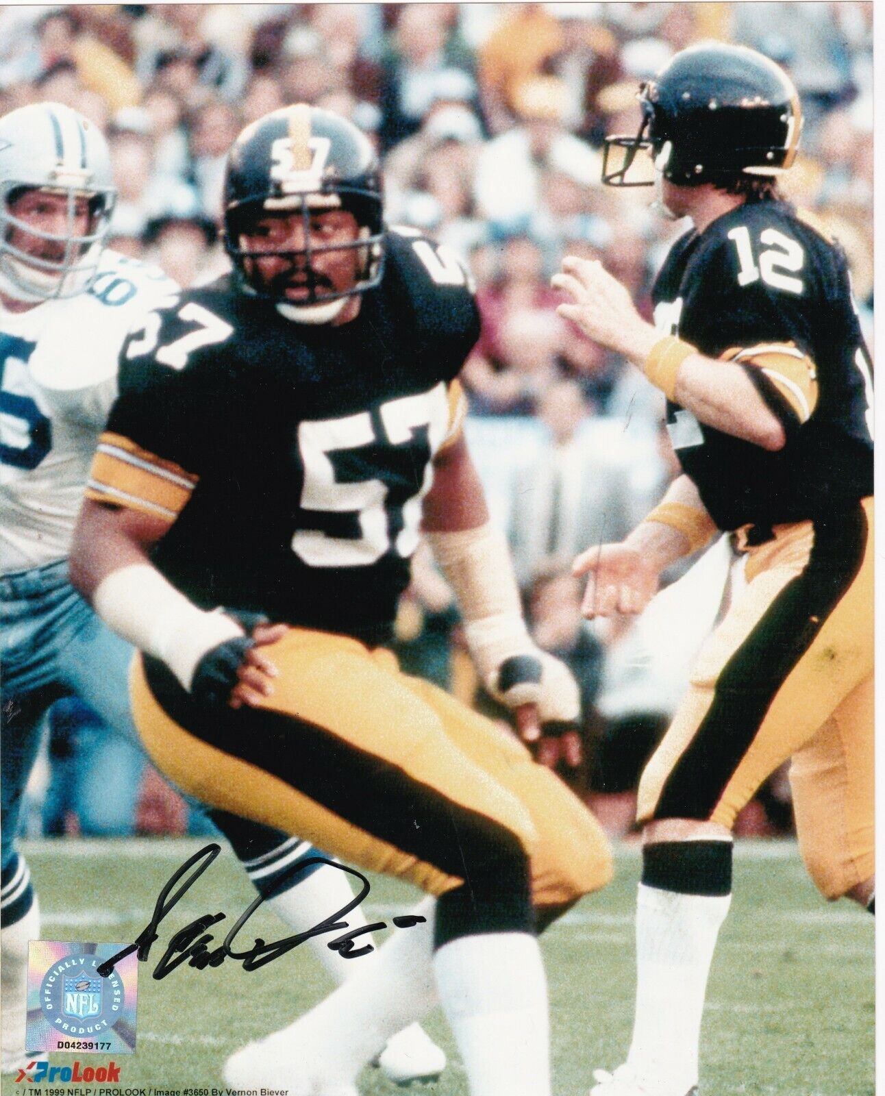 SAM DAVIS PITTSBURGH STEELERS ACTION SIGNED 8x10