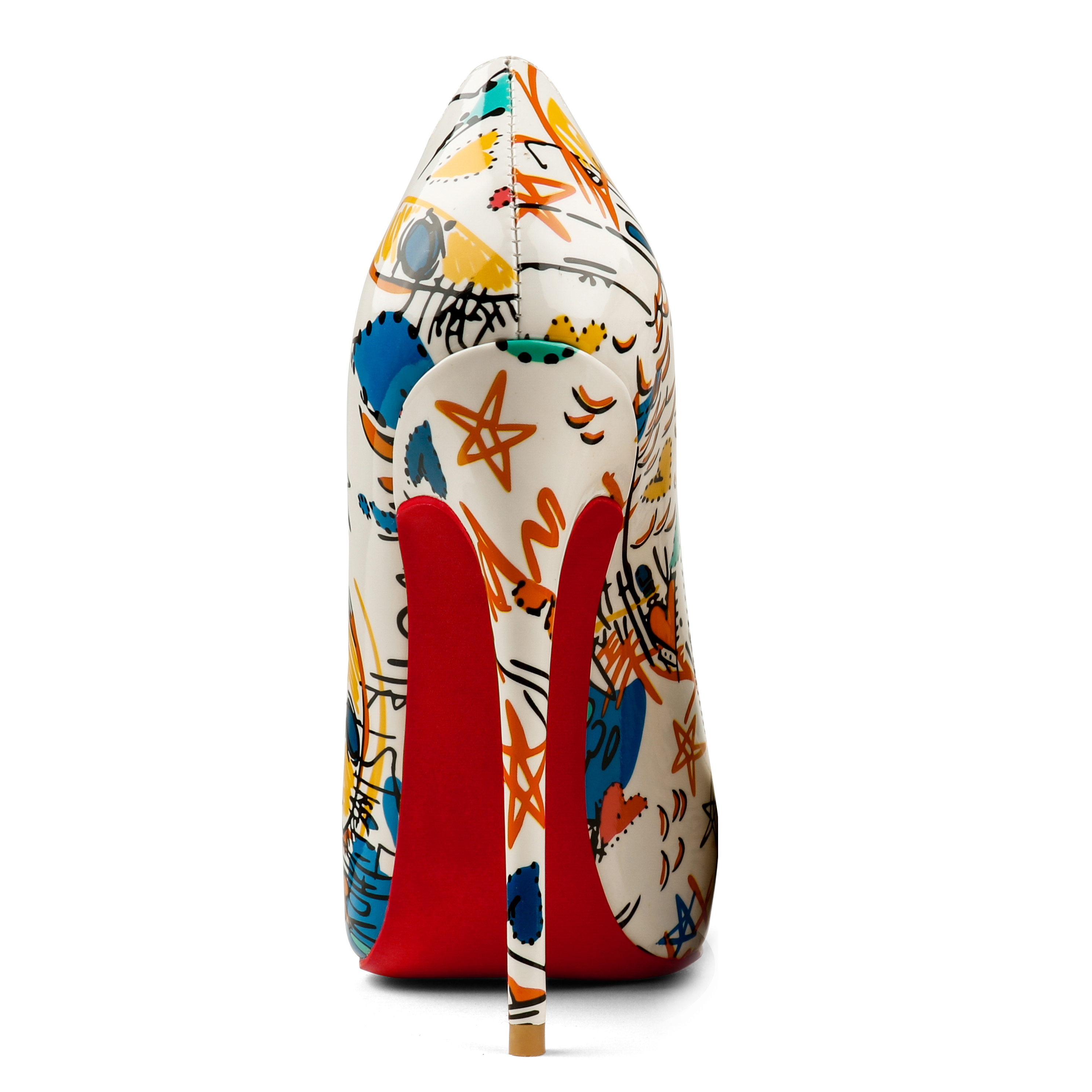 100mm/120mm Women's Classic Pointed Toe Stiletto Heels Multicolor with Red Bottom Shoes-MERUMOTE