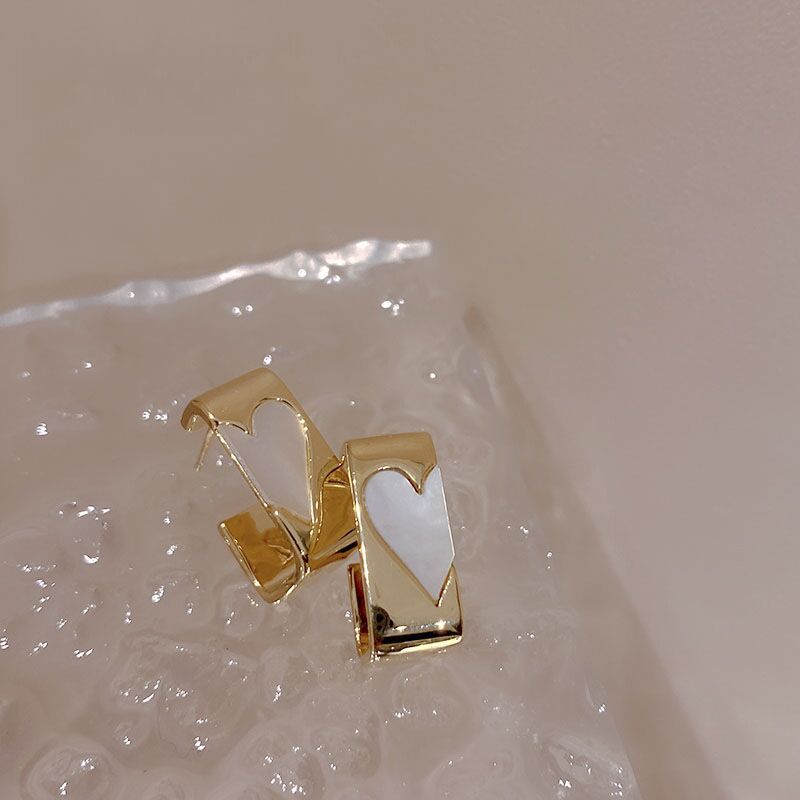 LATS Unusual Splice Heart Square Earrings for Women New Design Trend Romantic Love Earing Fashion Jewelry Unique Accessories | Gamezwind