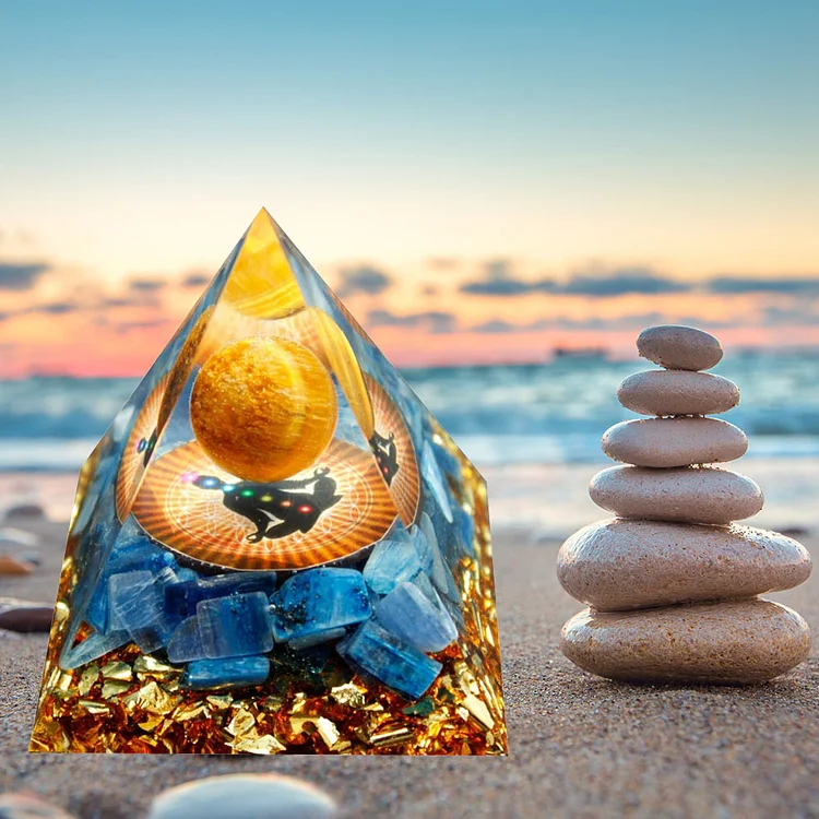 Crystal Pyramid Meditation Healing Home Bedroom Table Decor Figurines (C)