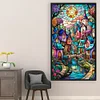 Colored House Glass Painting - Full Embroidery 3 Strands 11CT Stamped Cross Stitch - 40*70CM - Large Size