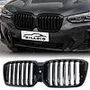 BILLDIO G01 G02 Grill - Black Kidney Grille Compatible With 2022-IN BMW X3 G01 X4 G02 ABS Single Slat Gloss Black Grille