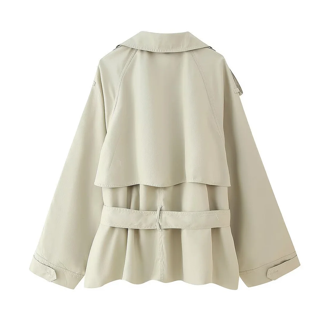 Nigikala Nigikala Spring And Autumn Fashion Casual Collar With Belt Hanging Shoulder Coat Female M6123