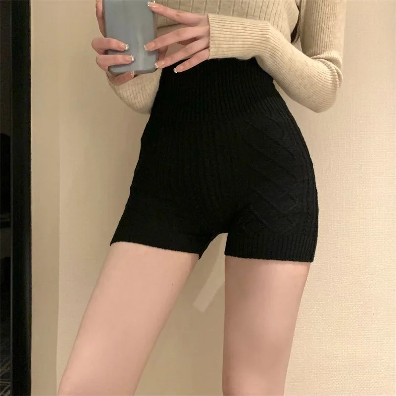 Uveng Uveng Knitted Safety Pants Women 2023 Spring And Autumn New Inner Warm Abdominal Hips Without Trace Bottom Shorts