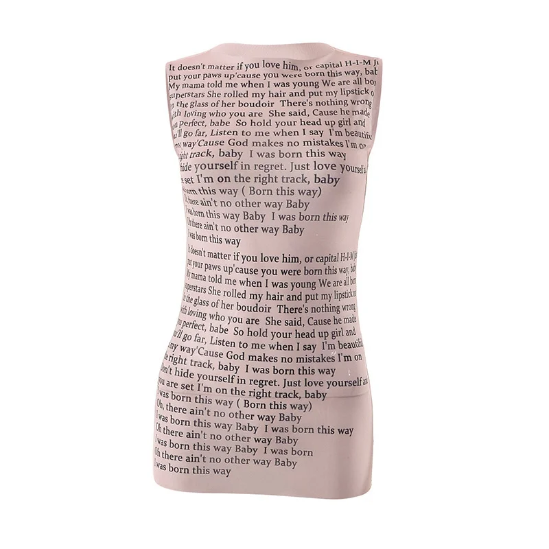 Brownm 2024Ins Spring And Summer New Fashion Print Collar Sleeveless Slim Top T-Shirt Women's Clothing