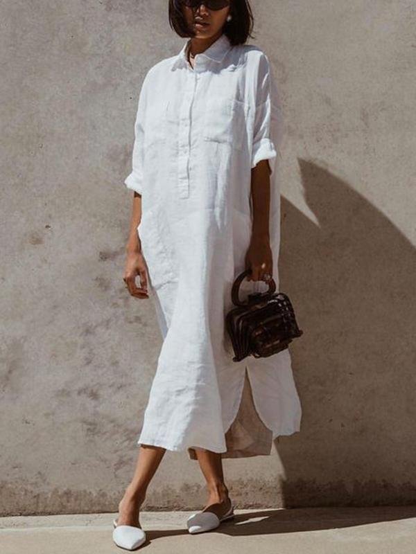 Casual loose retro long dress-Mayoulove