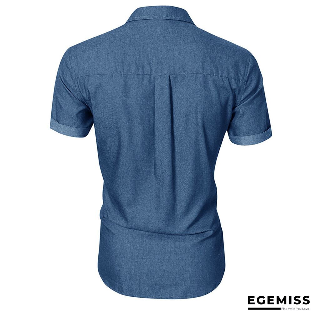 Business Men's Jeans Short Sleeve Shirt Non Iron Casual Men's Shirt | EGEMISS