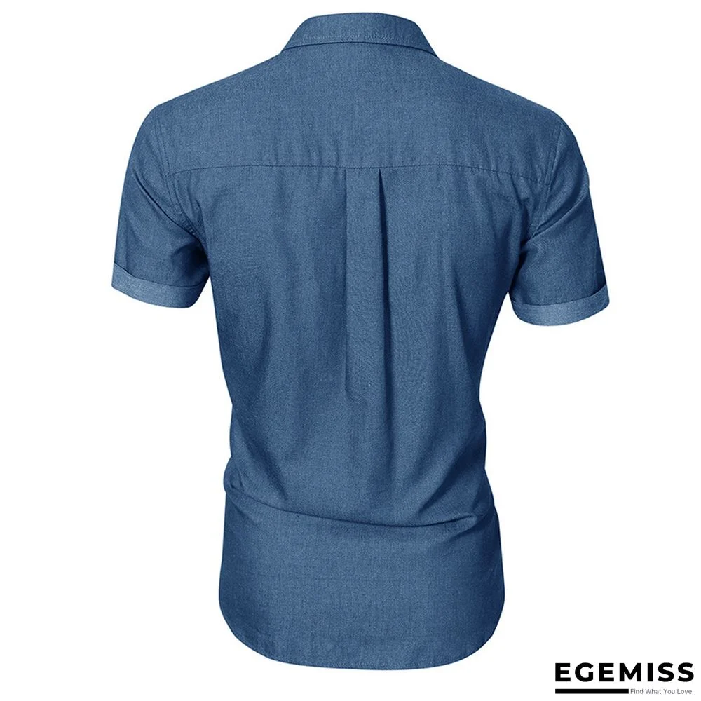 Business Men's Jeans Short Sleeve Shirt Non Iron Casual Men's Shirt | EGEMISS
