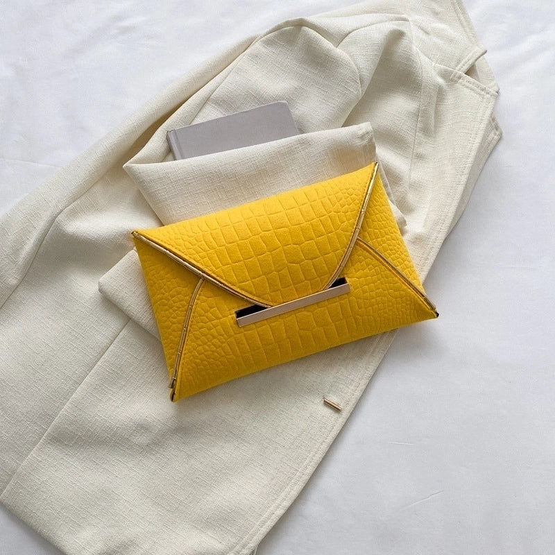 Black Yellow Green Pu Leather Solid Color Clutches