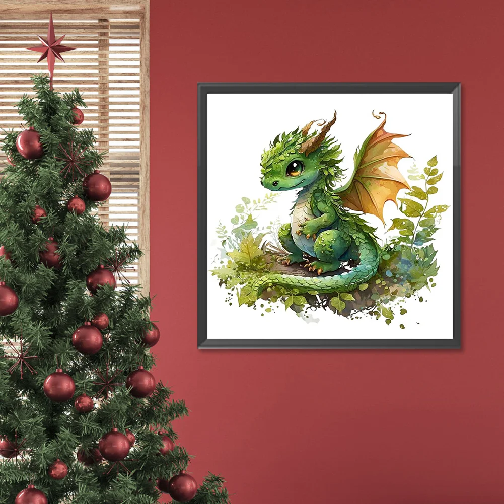 Full Round Diamond Painting 30*30cm - Little Dragon
