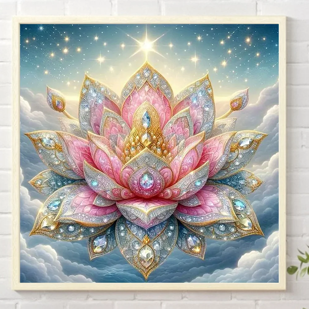 Partial AB Diamond Painting - Full Round Drill - Lotus(Canvas|50*50cm)