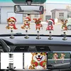 5PCS 2D Flat Xmas Dog DIY Diamond Painting Shake Car Ornaments for Center Console
