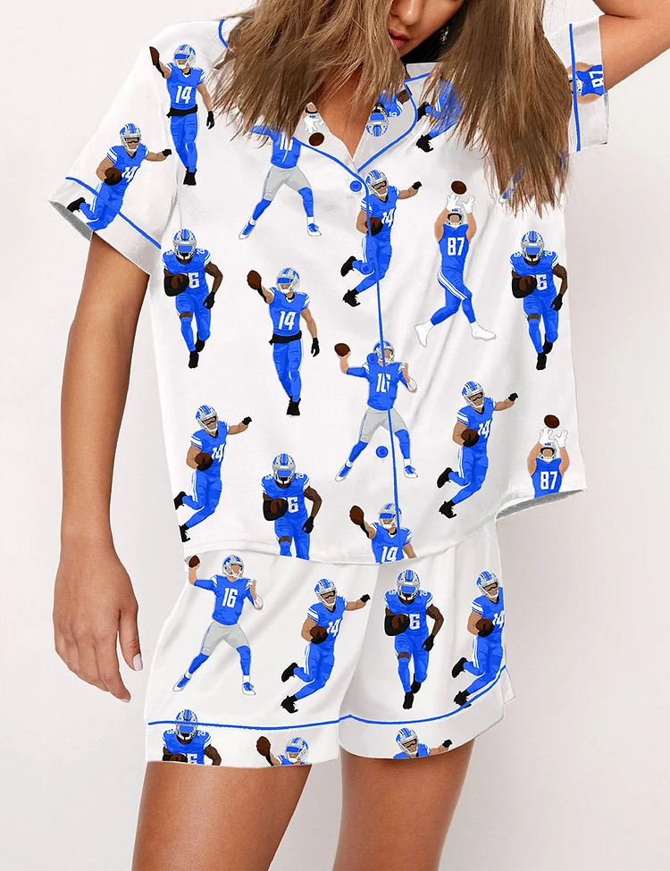Women's Detroit Lions Football Pajama Set