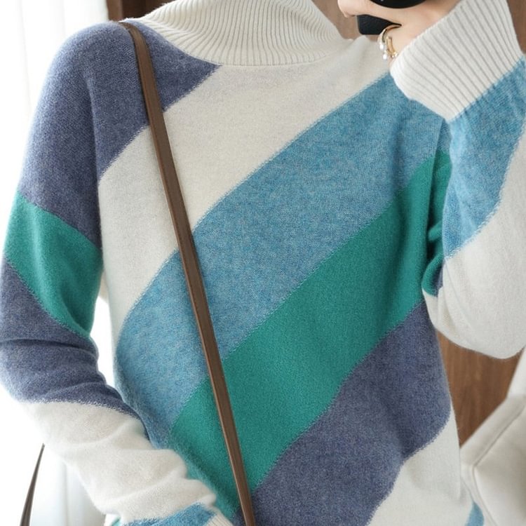 Vintage Stripes Shift Long Sleeve Sweater