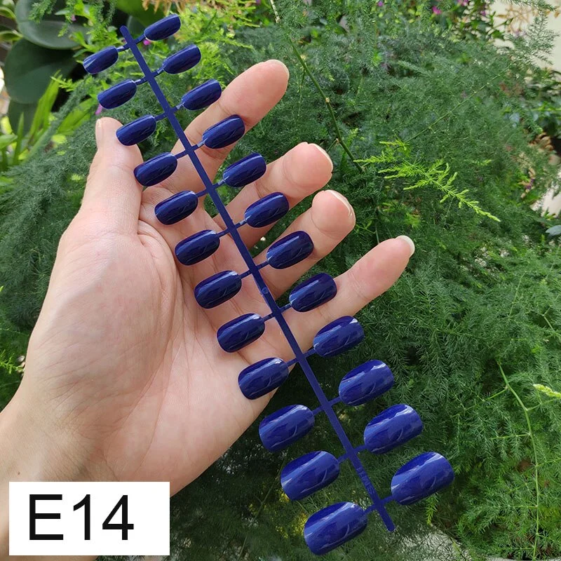 10 Sets Round Shape False Nail Tips In Same Color 24 Pieces/Set 10 Sizes Press on Fake Nails DIY Manicure Finger Nail Tips-Nail Inspo