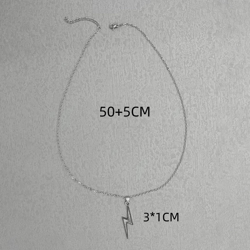 Hip-Hop Modern Style Lightning Alloy Luminous Silver Plated Women’s Pendant Necklace