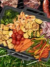 29CM Cast Iron Grill Net Double-Sided Square Baking Tray Hollow Out Grill Pan